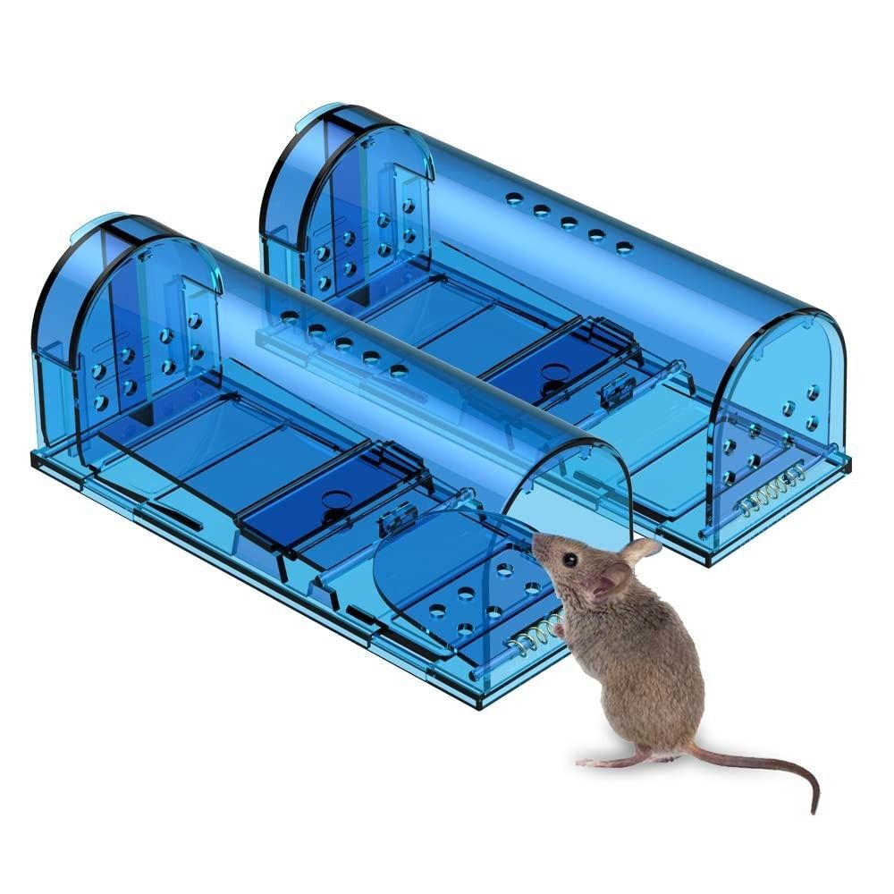 Humane Mouse Trap Reusable! [2-Pack] - Catch and Release No-Kill 2 Pack, Blue
